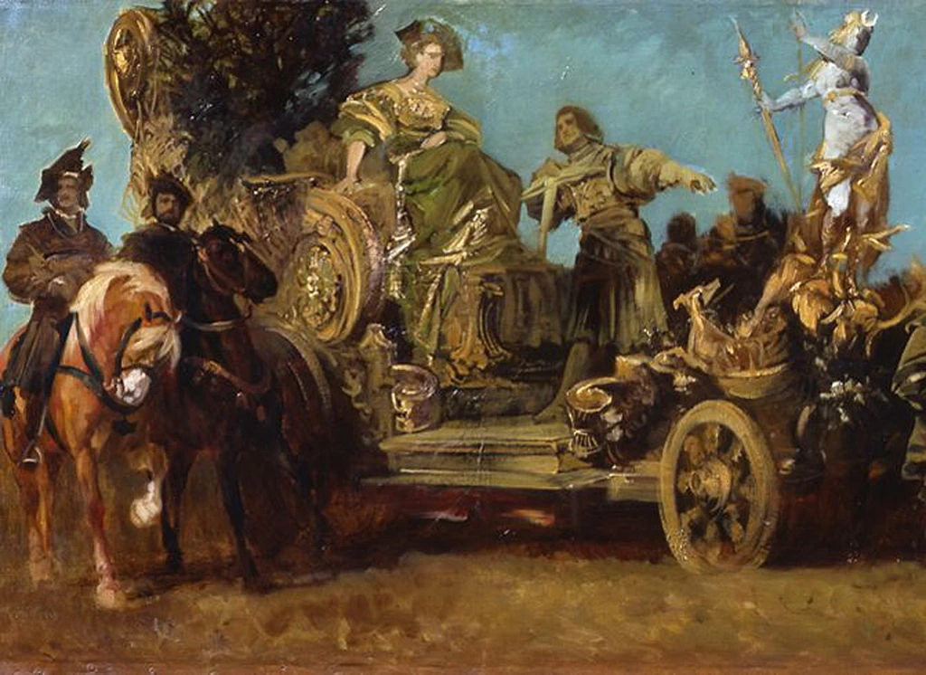 La processione in onore del matrimonio dell'imperatore Francesco Giuseppe e dell'imperatrice Elisabetta d'Austria - dettaglio